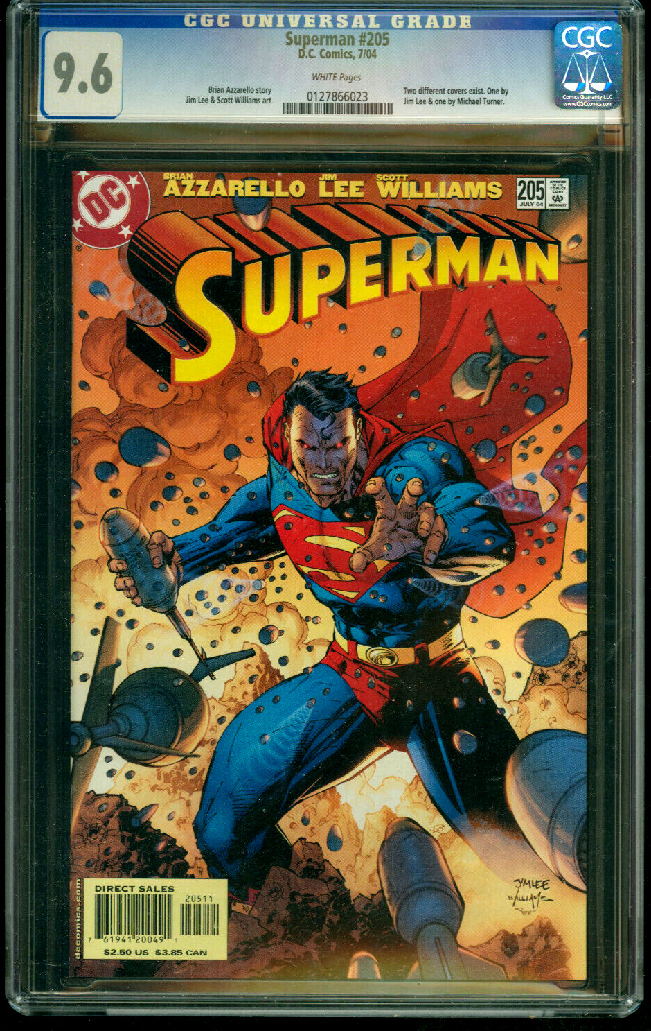 SUPERMAN #205 Jim Lee Variant CGC 9.6 NM/Mint 2004 204 DC Comics