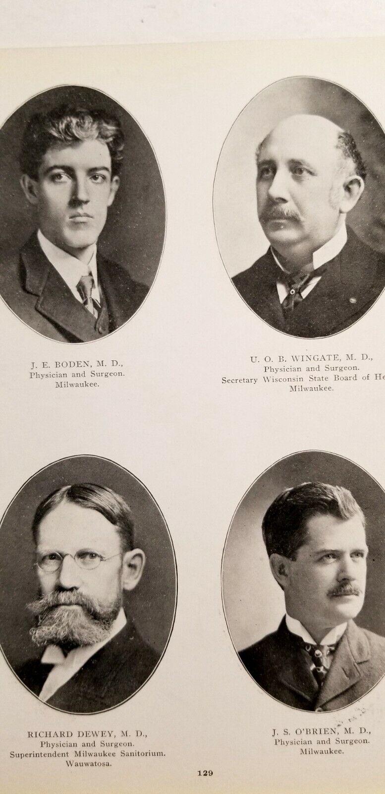 Notable Wisconsin Men of 1901 MILWAUKEE DOCTORS Wingate Sifton Specht Boden D0