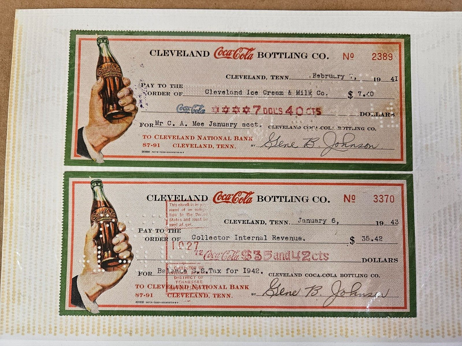 Lot of 24 Vintage to Antique Coca-Cola Checks Many Illustrated
