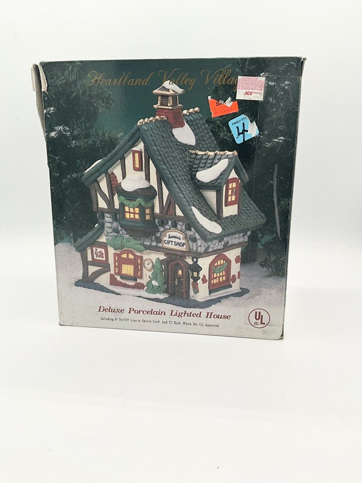 Christmas Heartland Valley Village Santa's Gift Shop Porcelain Lighted Houses