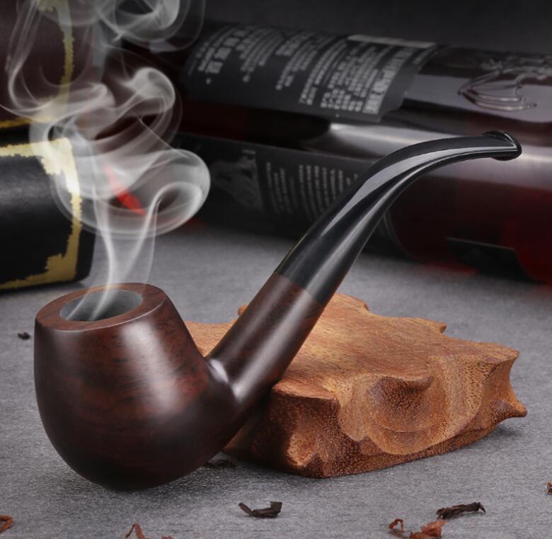 Tobacco Pipe Classic Ebony Wood Tobacco Smoking Pipes 9mm Filter Element