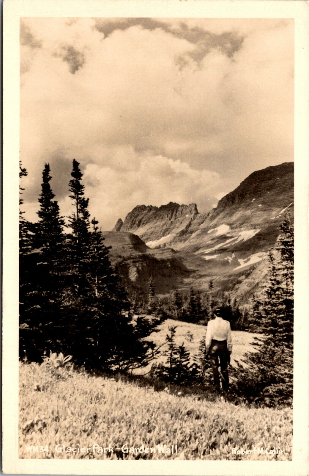 Vtg Glacier National Park Garden Wall Montana MT RPPC Real Photo Postcard