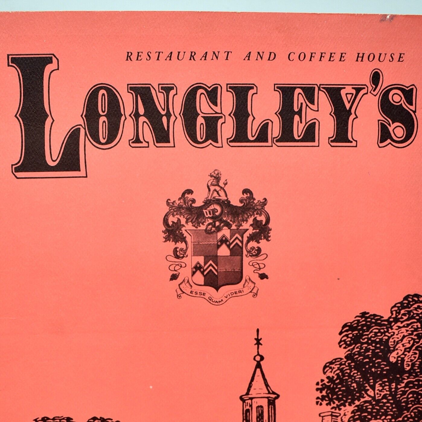 1960s Longley\'s Restaurant Coffee House Menu 798 Fairmont Avenue Towson Maryland