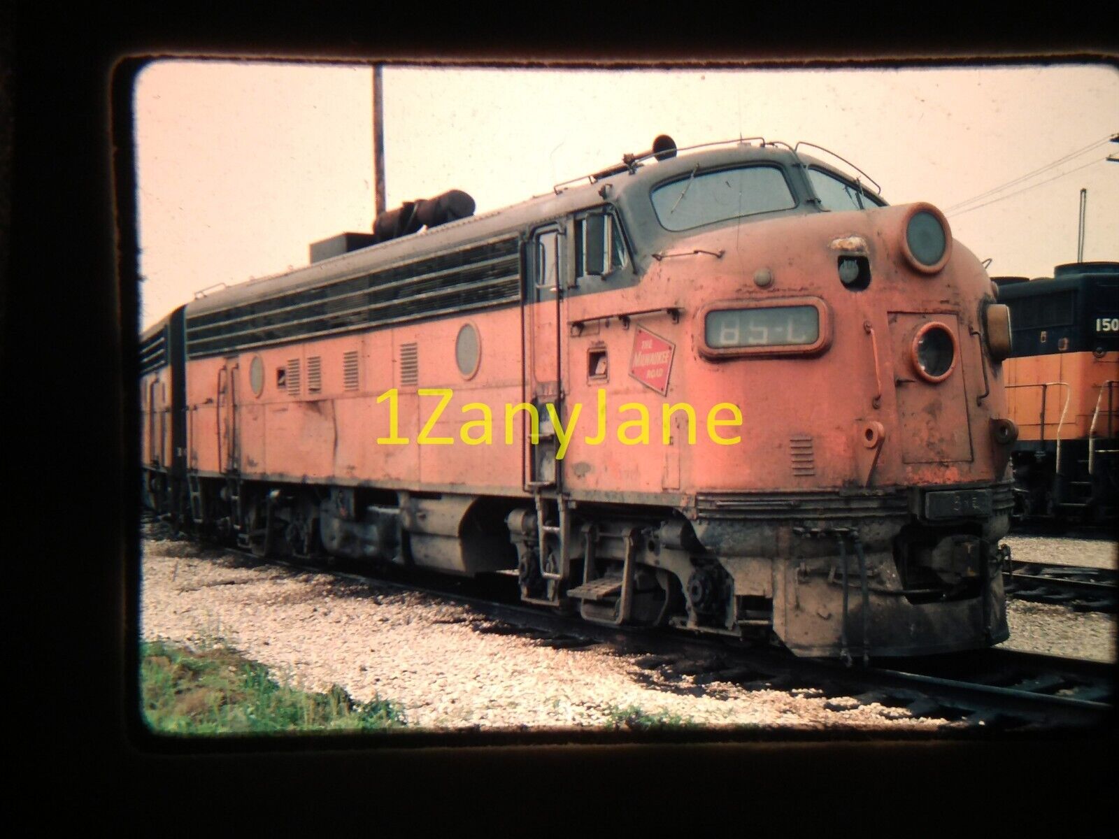 IA07 35MM TRAIN SLIDE Photo Engine Locomotive MILW 85, SAVANA, IL, 1976