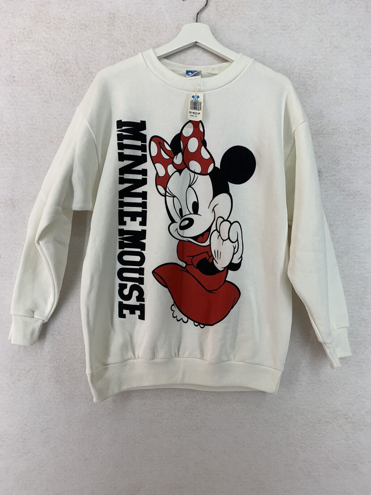 Vintage Disney Minnie Mouse Sweatshirt Crewneck Sz M White 90s Made In Usa