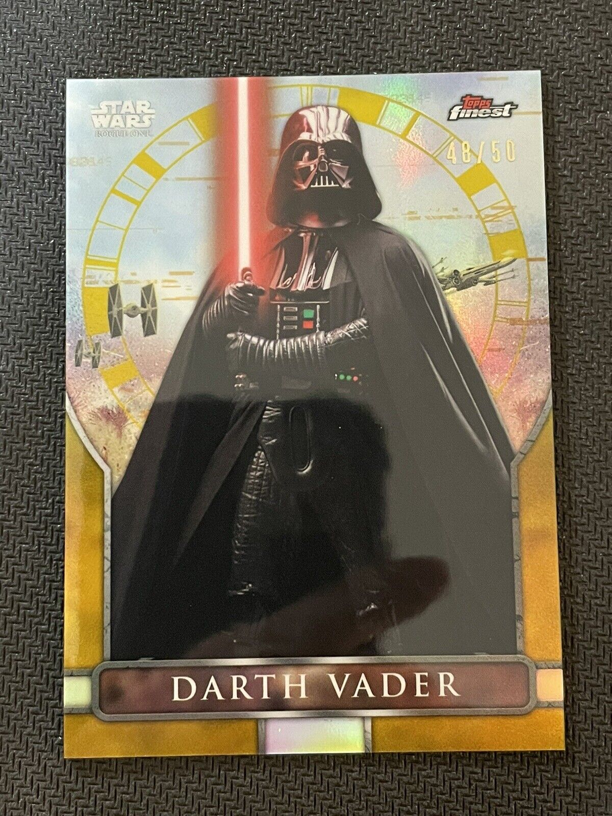 2018 STAR WARS Topps Finest DARTH VADER Gold /50 RO-9 ROUGE ONE Rare NM-M