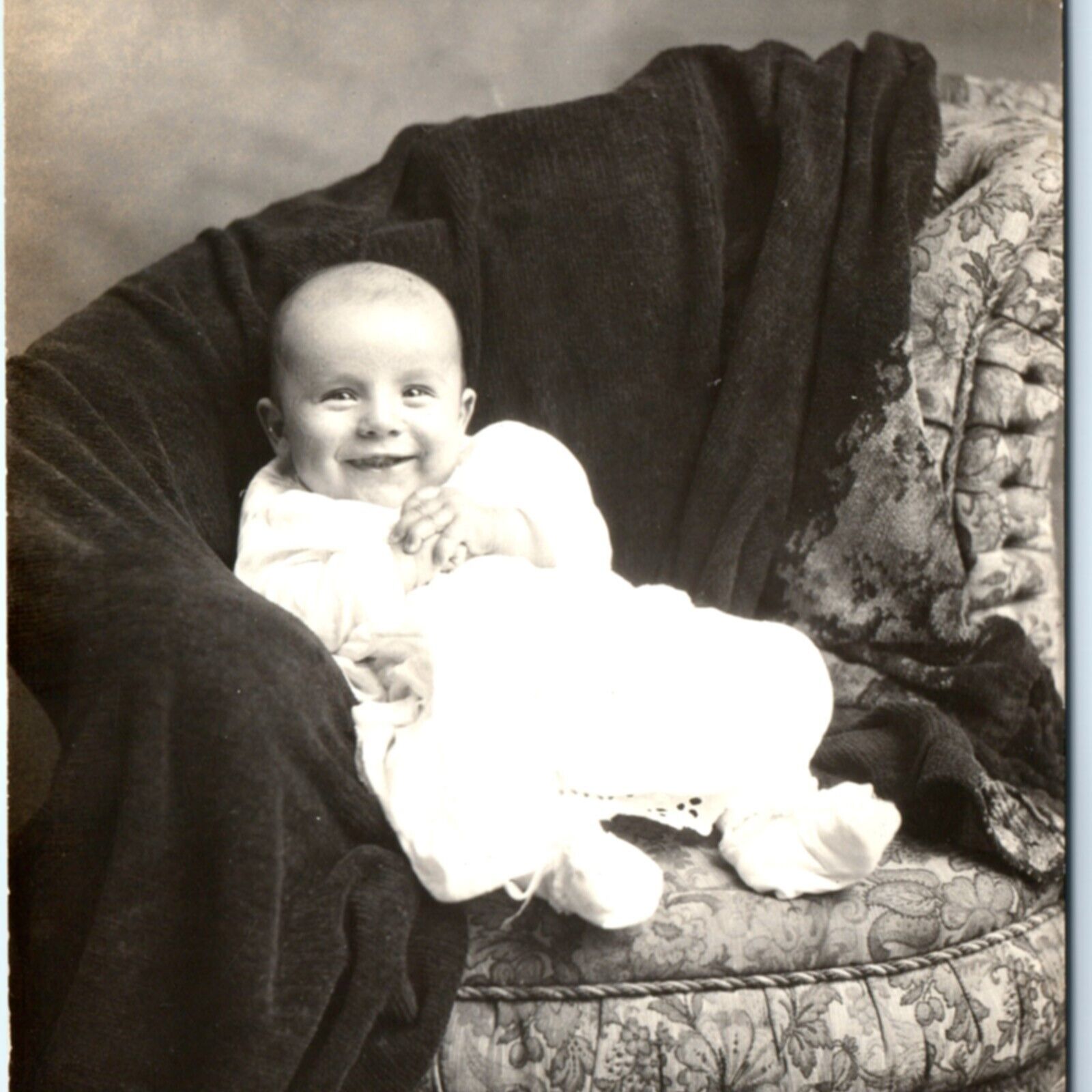 ID'd c1910s Cute Smile Baby Boy RPPC Laughing Real Photo Harold K. Grove A134
