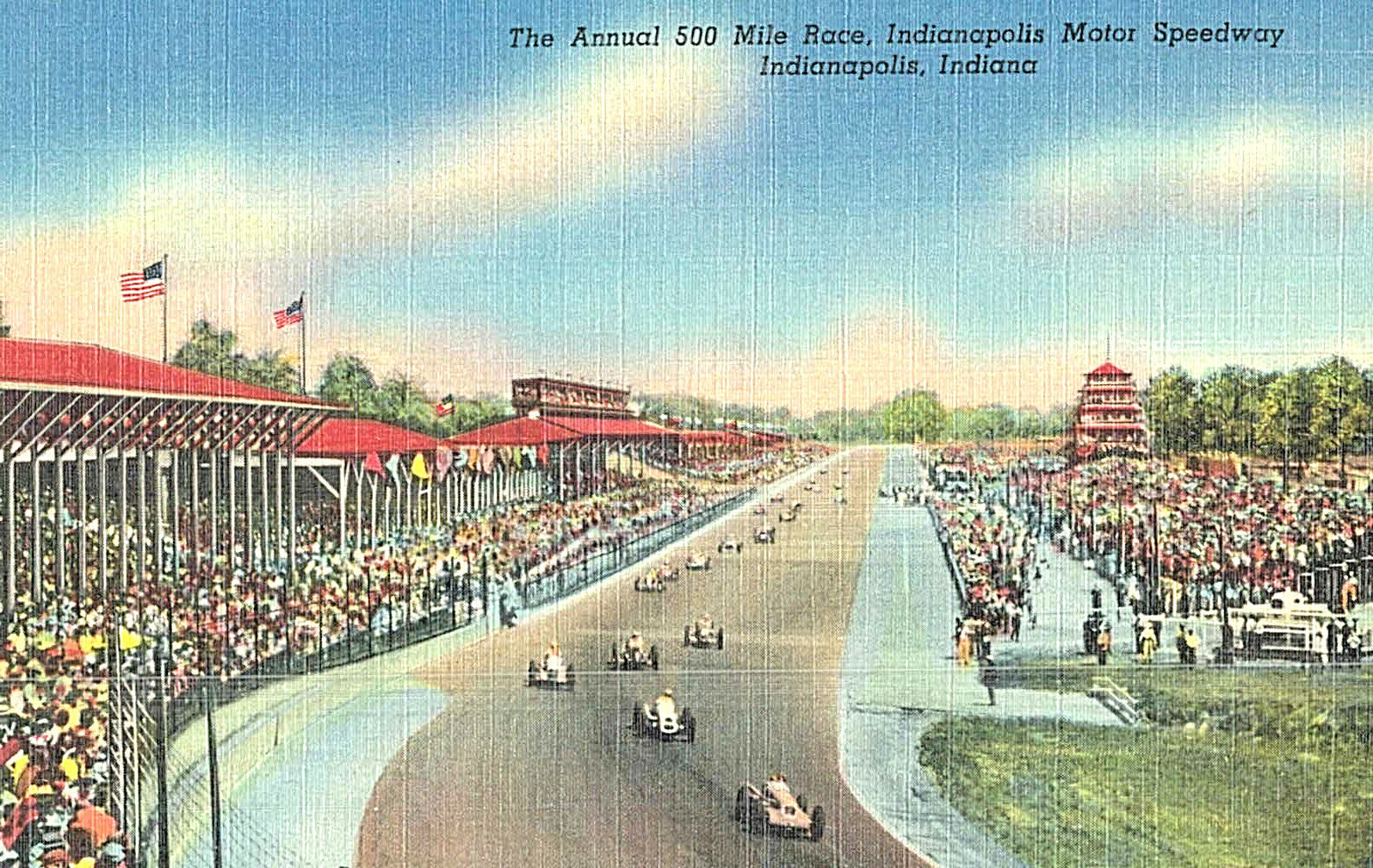 Postcard-World Famous Memorial Day Auto Race, Indianapolis Motor Speedway, IN