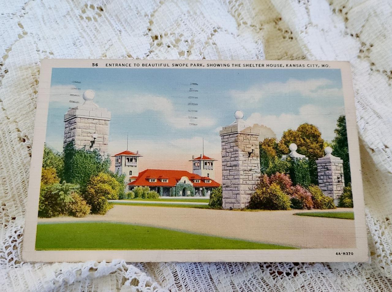 Vintage 1939 Missouri Postcard Swope Park Kansas City  4A-H370
