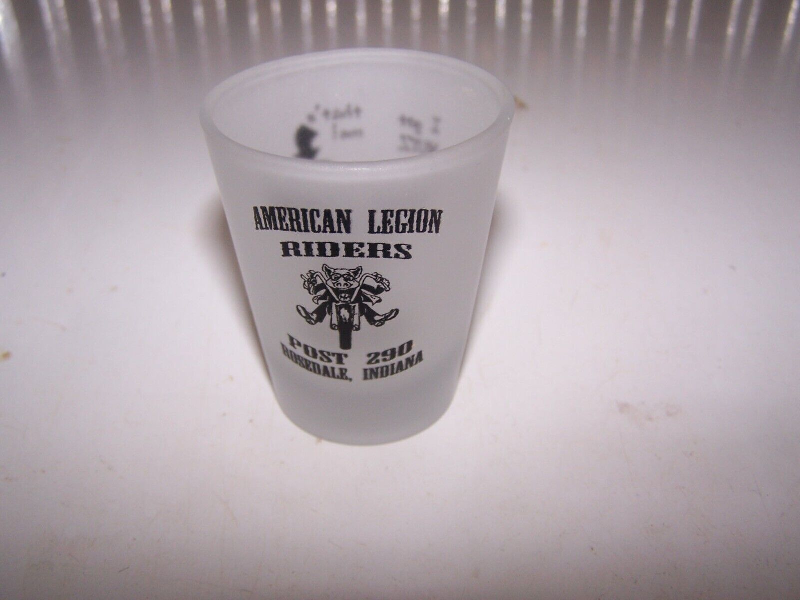 2012 TESTICLE FESTIVAL Shot Glass AMERICAN LEGION POST 290 - ROSEDALE INDIANA
