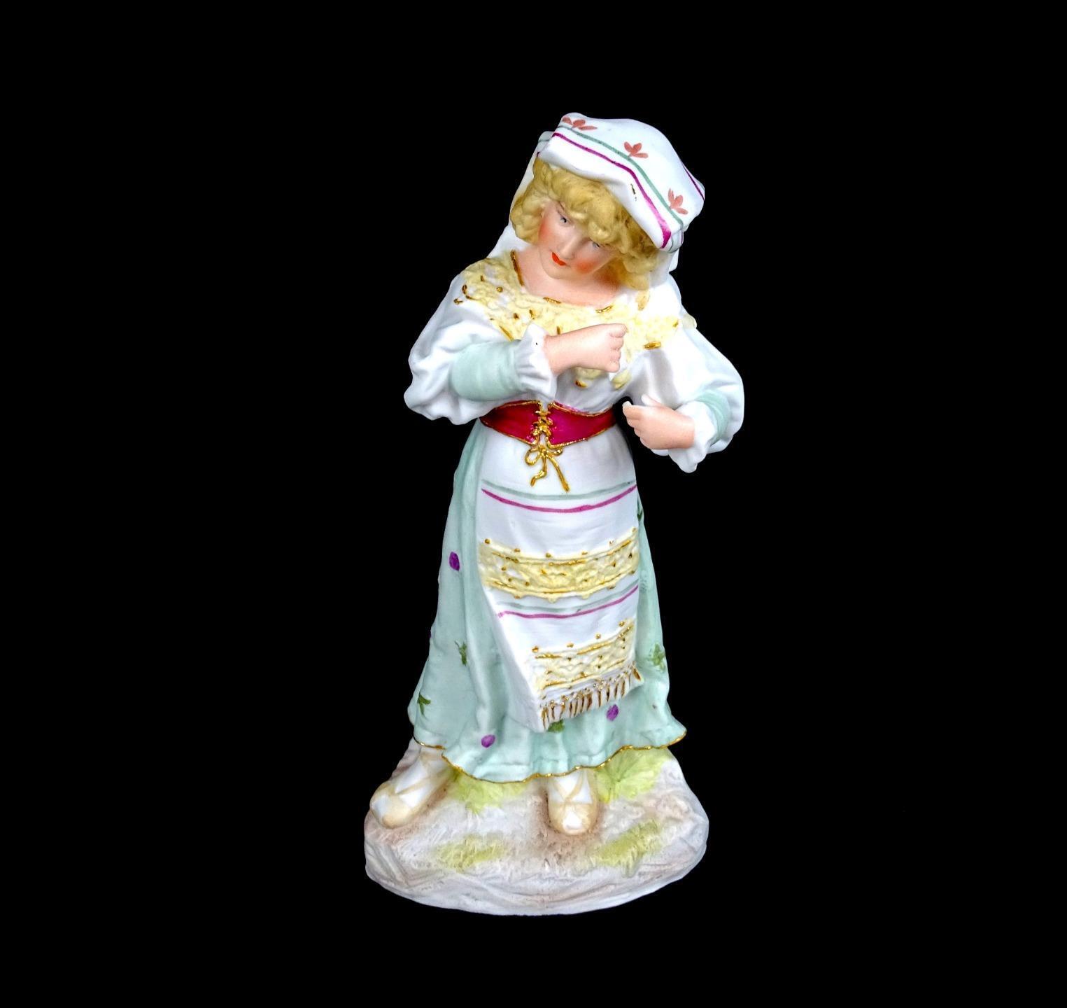 German Bohemian Porcelain Young Woman Antique Bisque 10 5/8