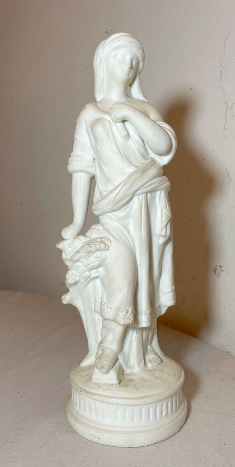 Antique 19th century parian porcelain lady European figural statue figure woman
