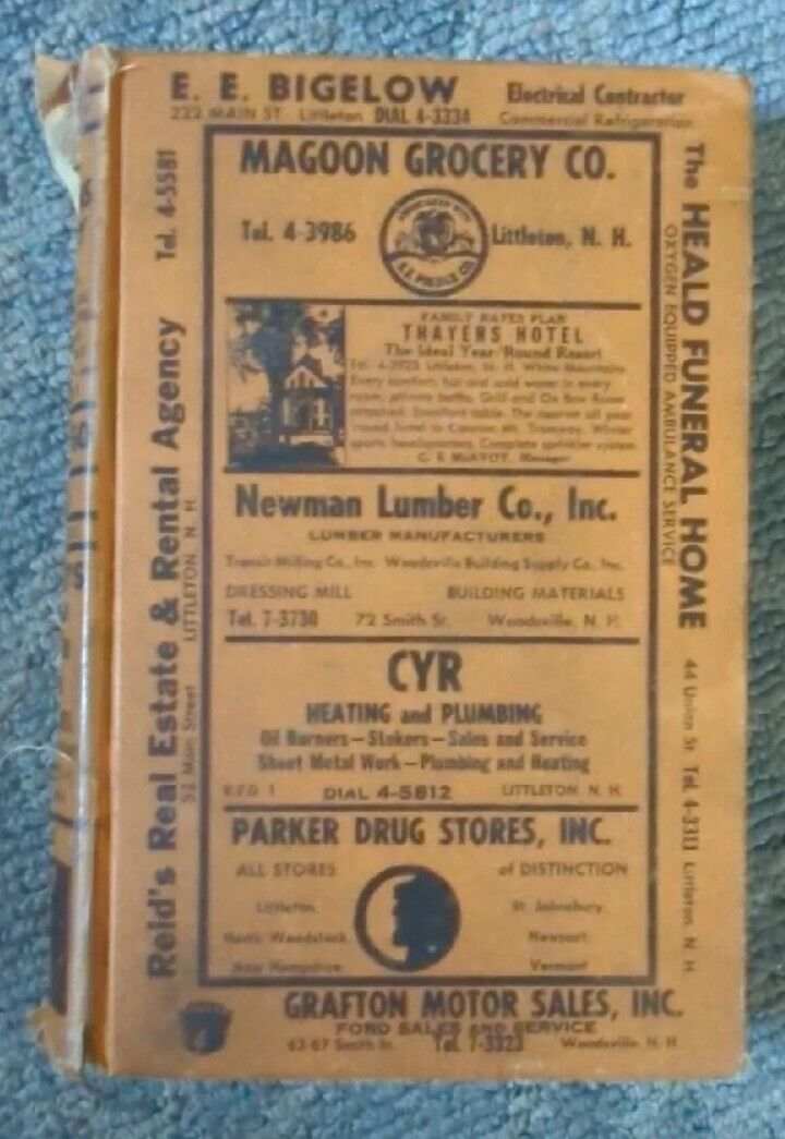 White Mountains Telephone Book Directory New Hampshire 1959-60, Littleton,Bath..