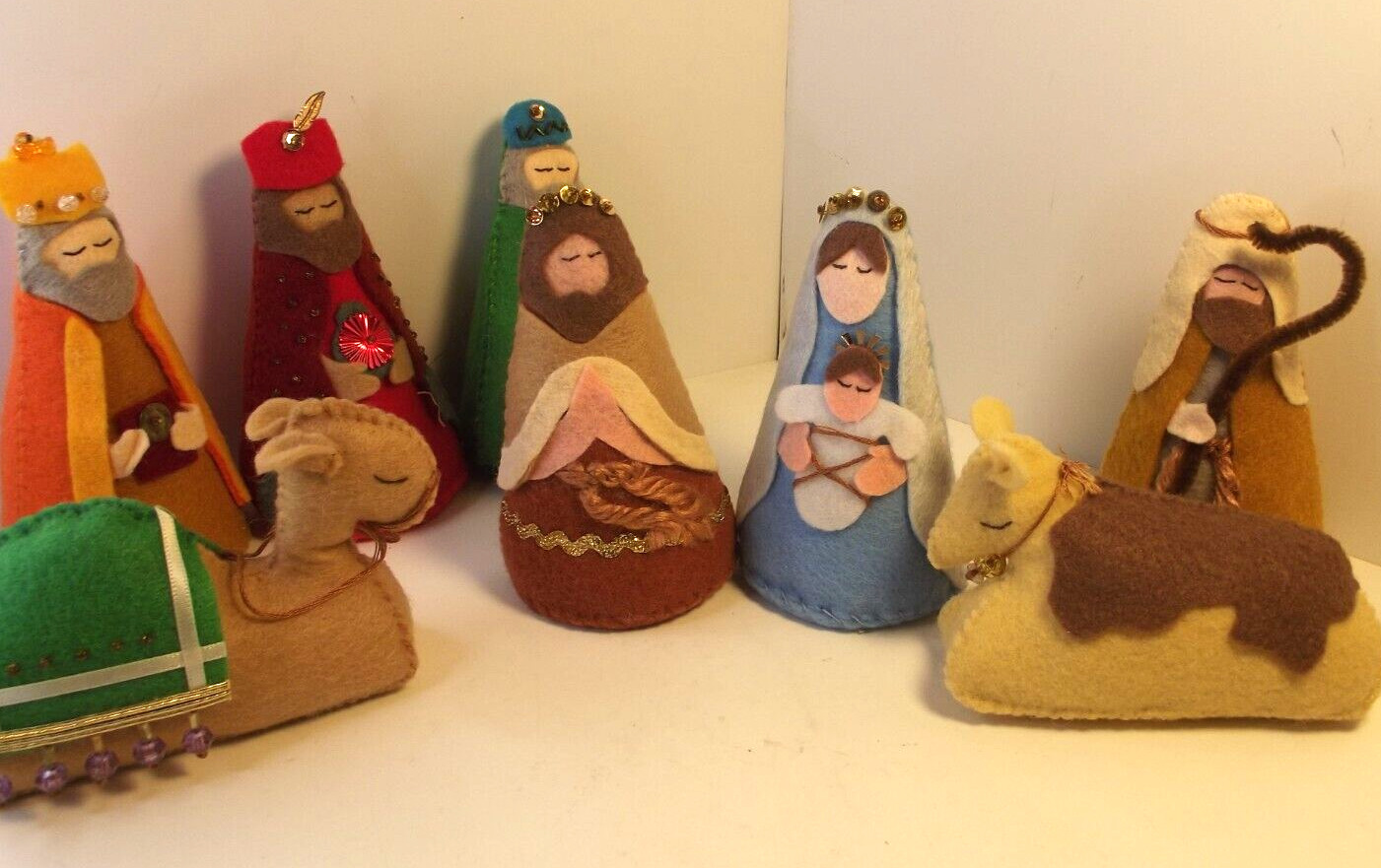 Nativity Set Cute Felt Hand Made Lots of Detail Christmas Nativity Figures