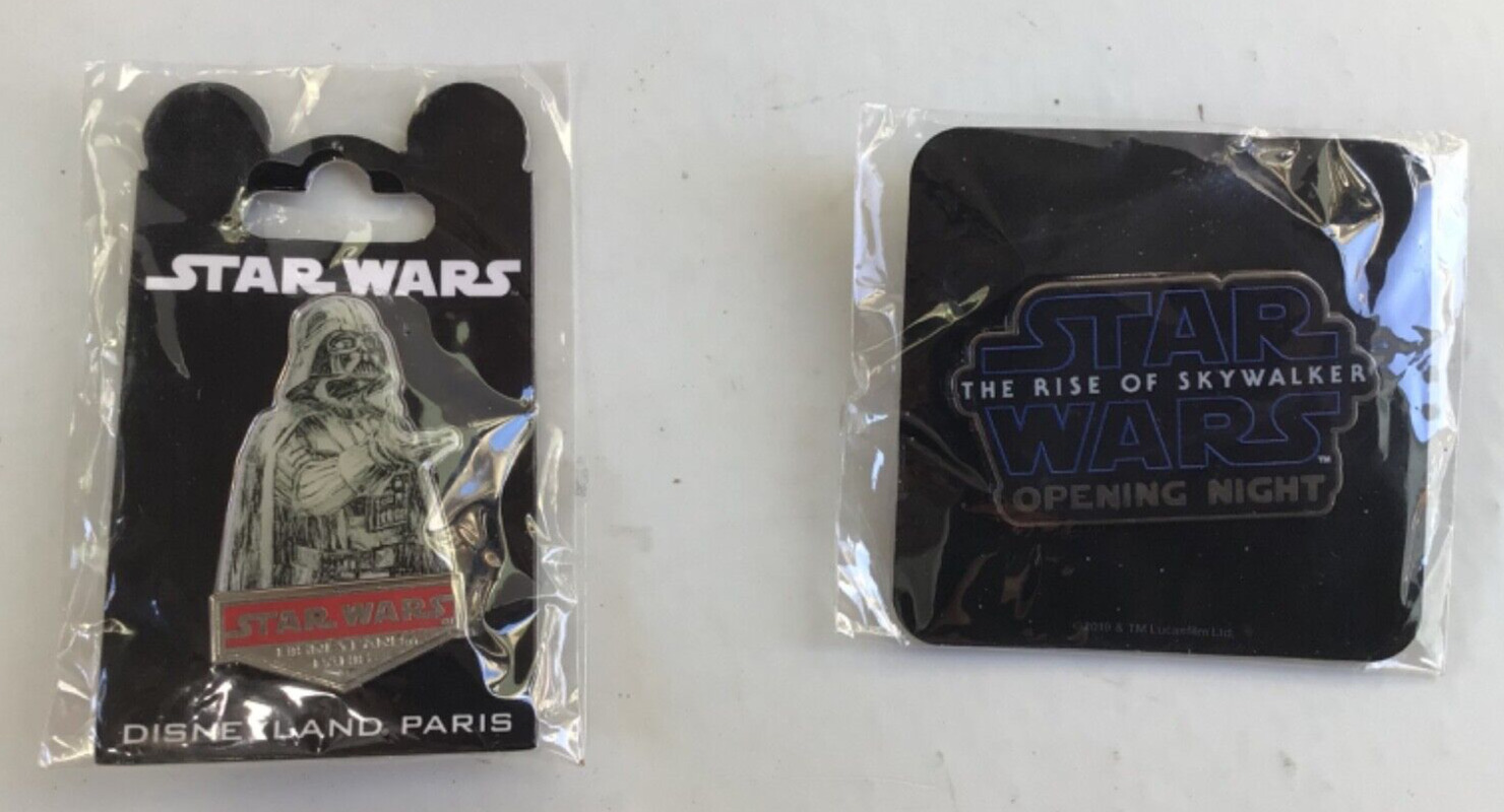 2 Star Wars Pins - Disneyland Paris Darth & RoS Opening Night