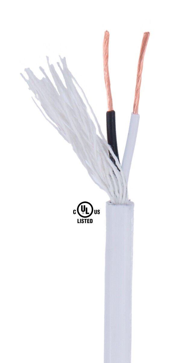 B&P Lamp White PVC 2-wire Medium Duty SVT Spooled Lamp Cord