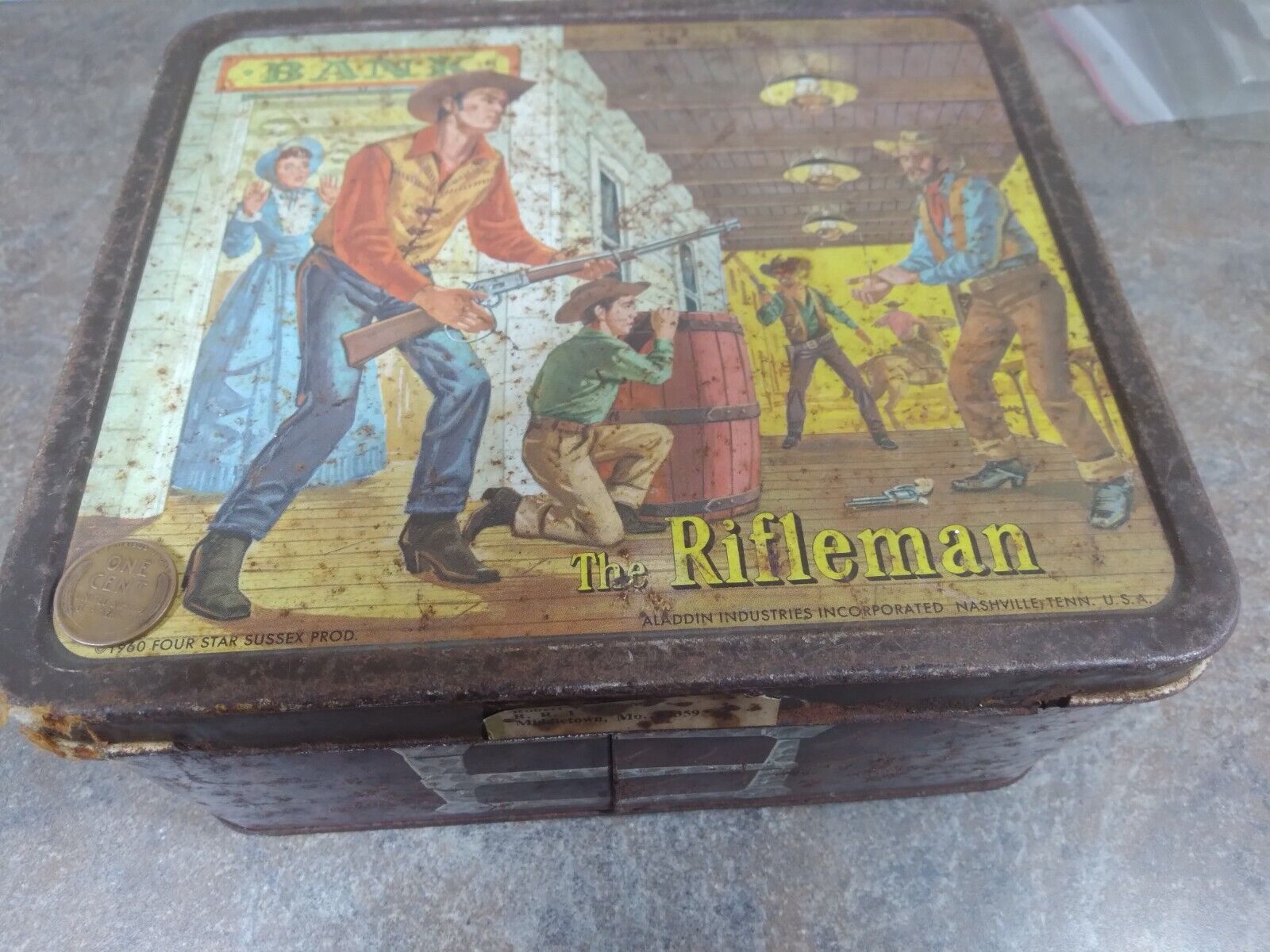 Vintage Aladdin Metal Lunch Box The Rifleman TV Show