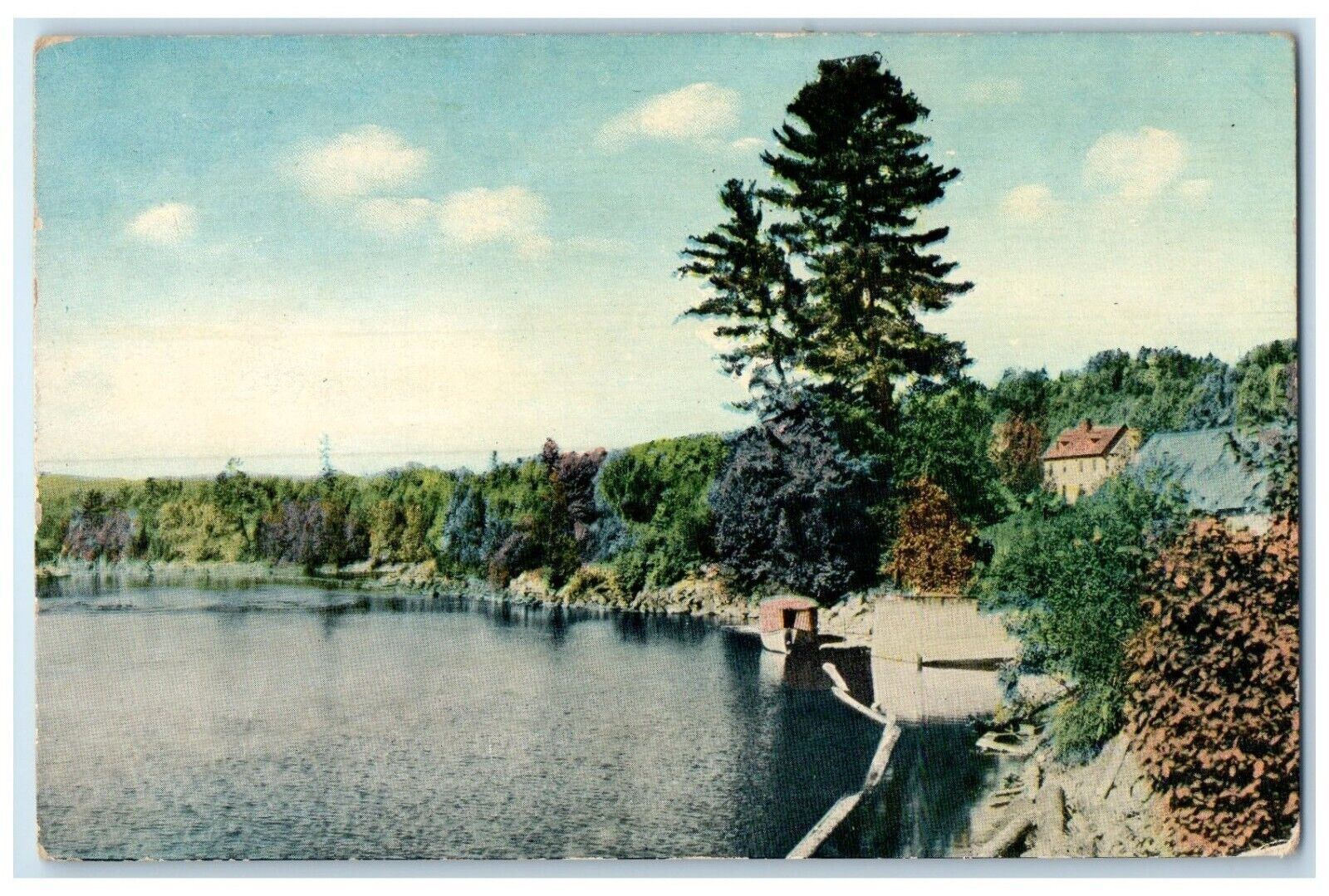 1913 Lake View And Houses Floreffe Pennsylvania PA Posted Antique Postcard