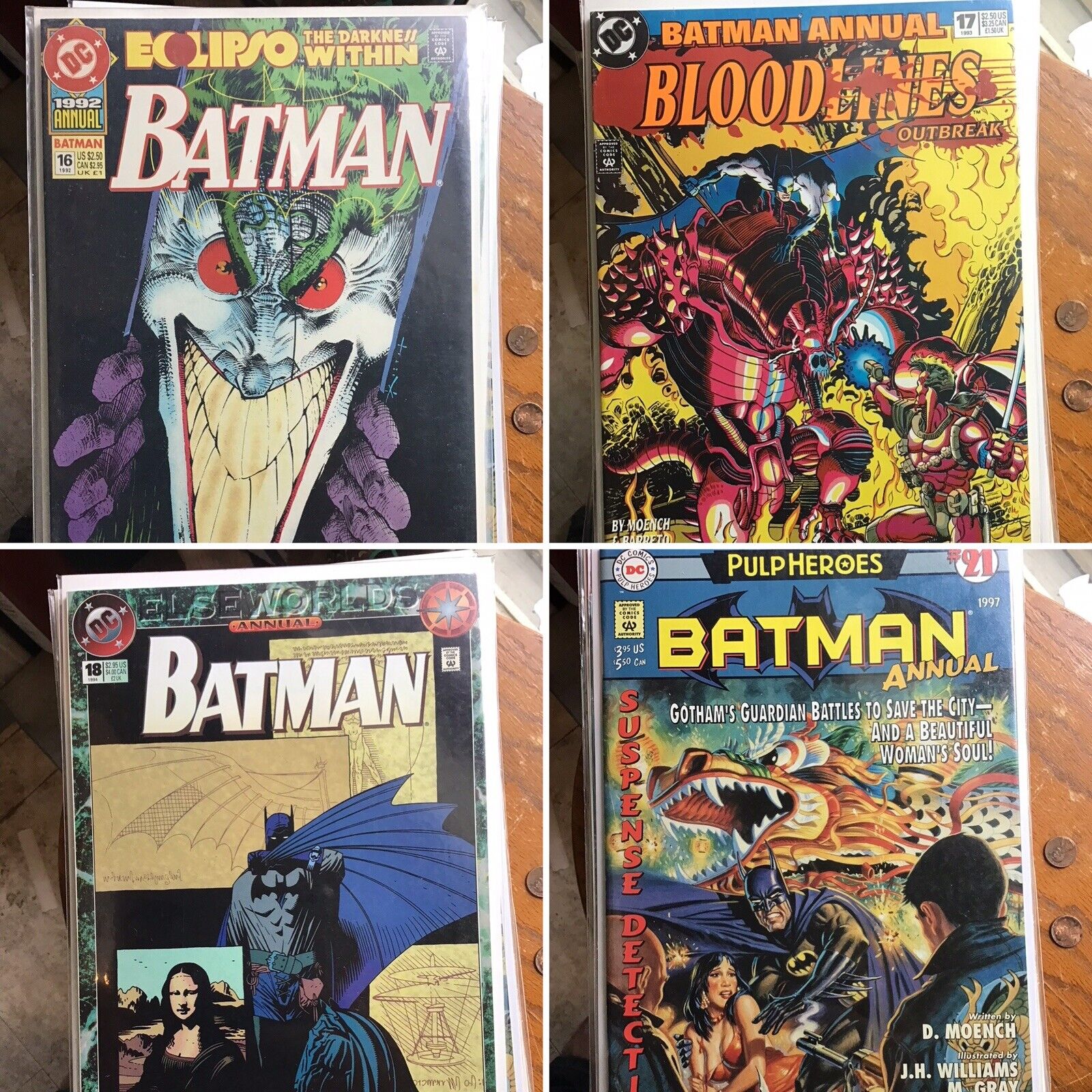Lot of 4 Batman Annual #16, 17, 18, 21 (1988-1993 DC)
