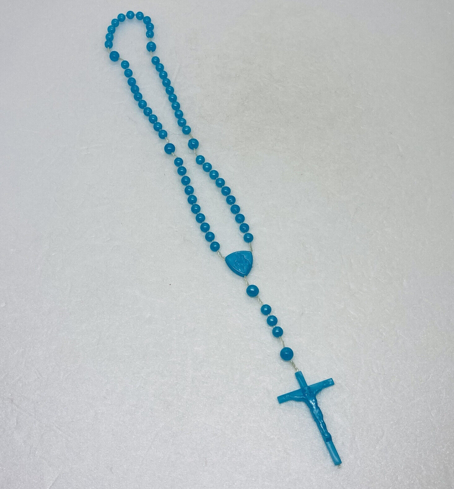 Vintage 1970s Rosary Crucifix 13” “Immaculate Heart Of Mary” Praying Beads 18