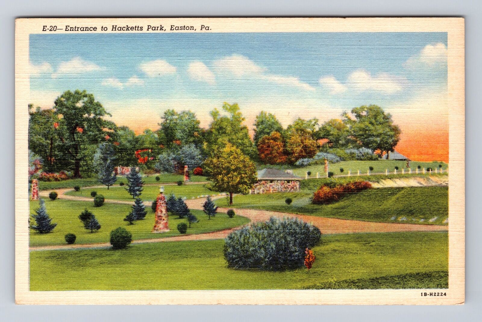 Easton PA-Pennsylvania, Entrance To Hacketts Park, Antique, Vintage Postcard