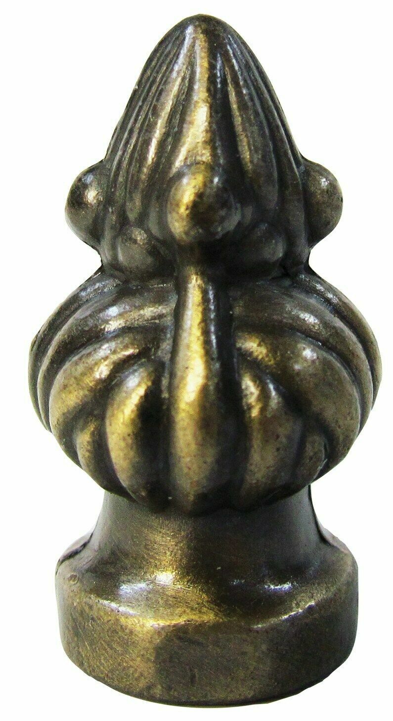  Lot of 2  Antique Brass finish Tiffany style Victorian Rose Bud Lamp Finial  