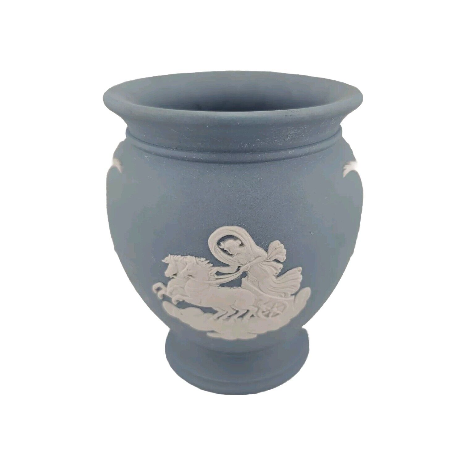 Wedgwood Blue White Jasperware Vase Neoclassical Vintage England Collectible