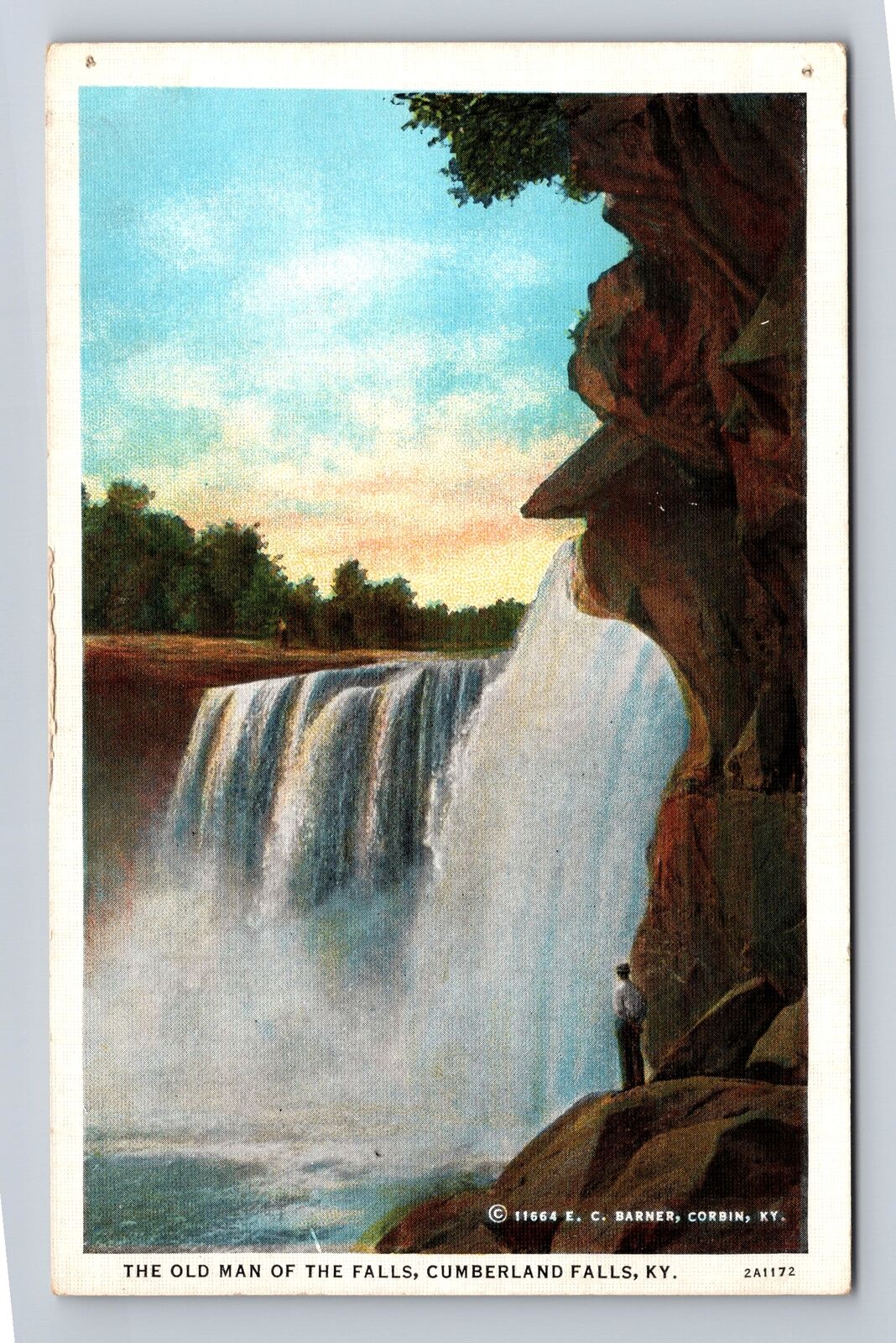 Cumberland Falls KY- Kentucky, Old Man Of The Falls, Antique, Vintage Postcard