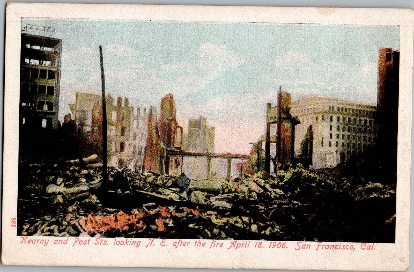 1906 San Francisco Fire & Earthquake Kearny & Post Streets Antique Postcards