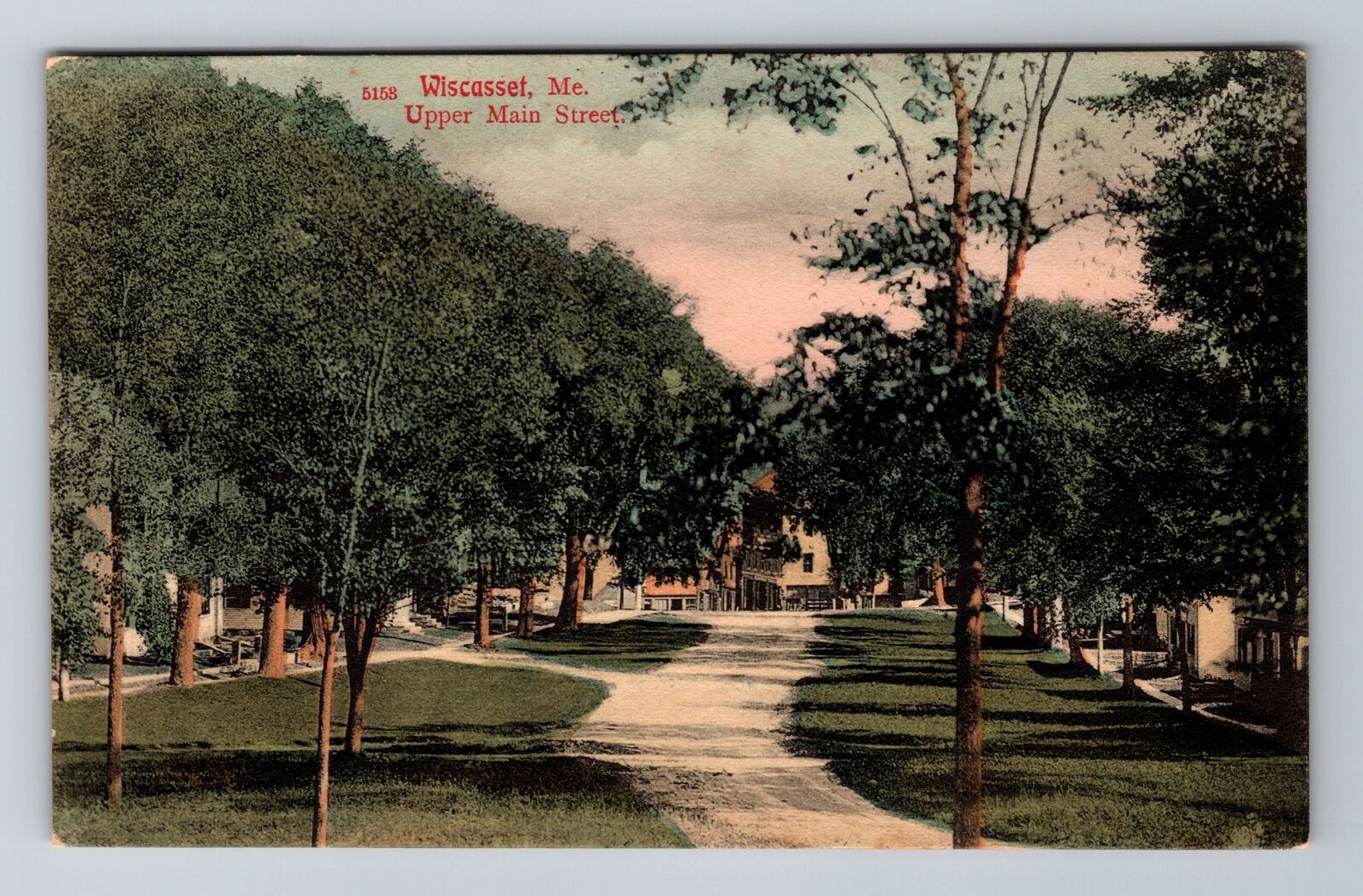 Wiscasset ME-Maine, Upper Main Street, Residences, Antique Vintage Postcard