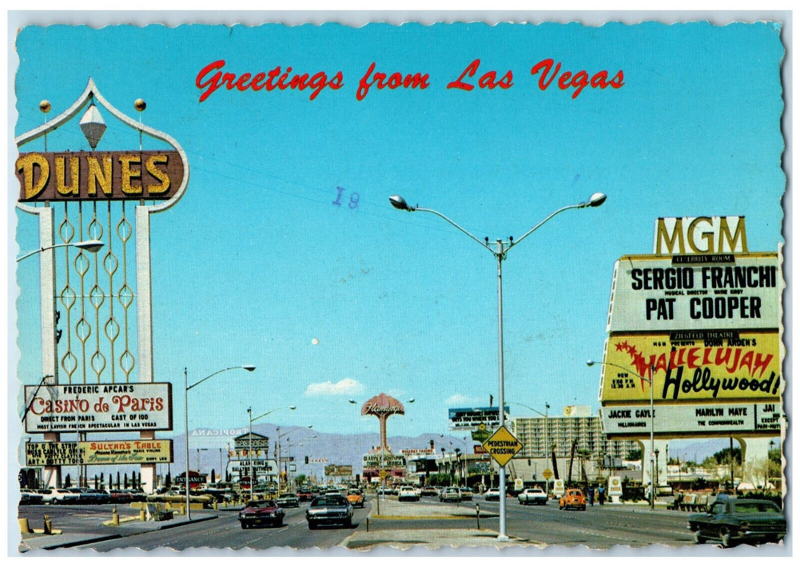 1976 Greetings from Las Vegas Nevada NV On The Strip Posted Postcard