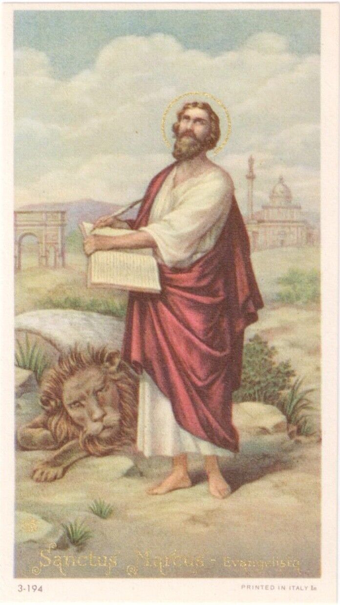 ITALIAN ANTIQUE St. MARK with Lion~Gospel Writer