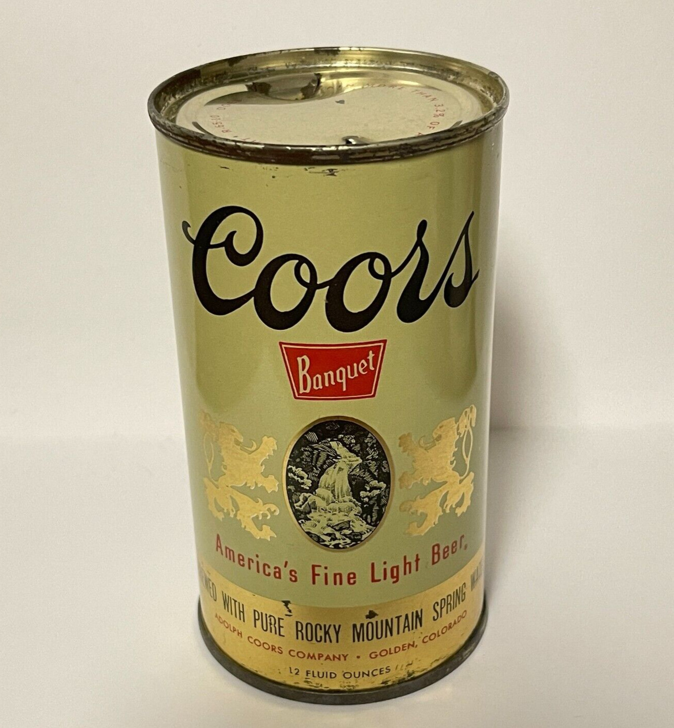 COORS BANQUET Flat Top Beer Can USBC#51-24  3.2% Alcohol STAMP on lid CO  EMPTY