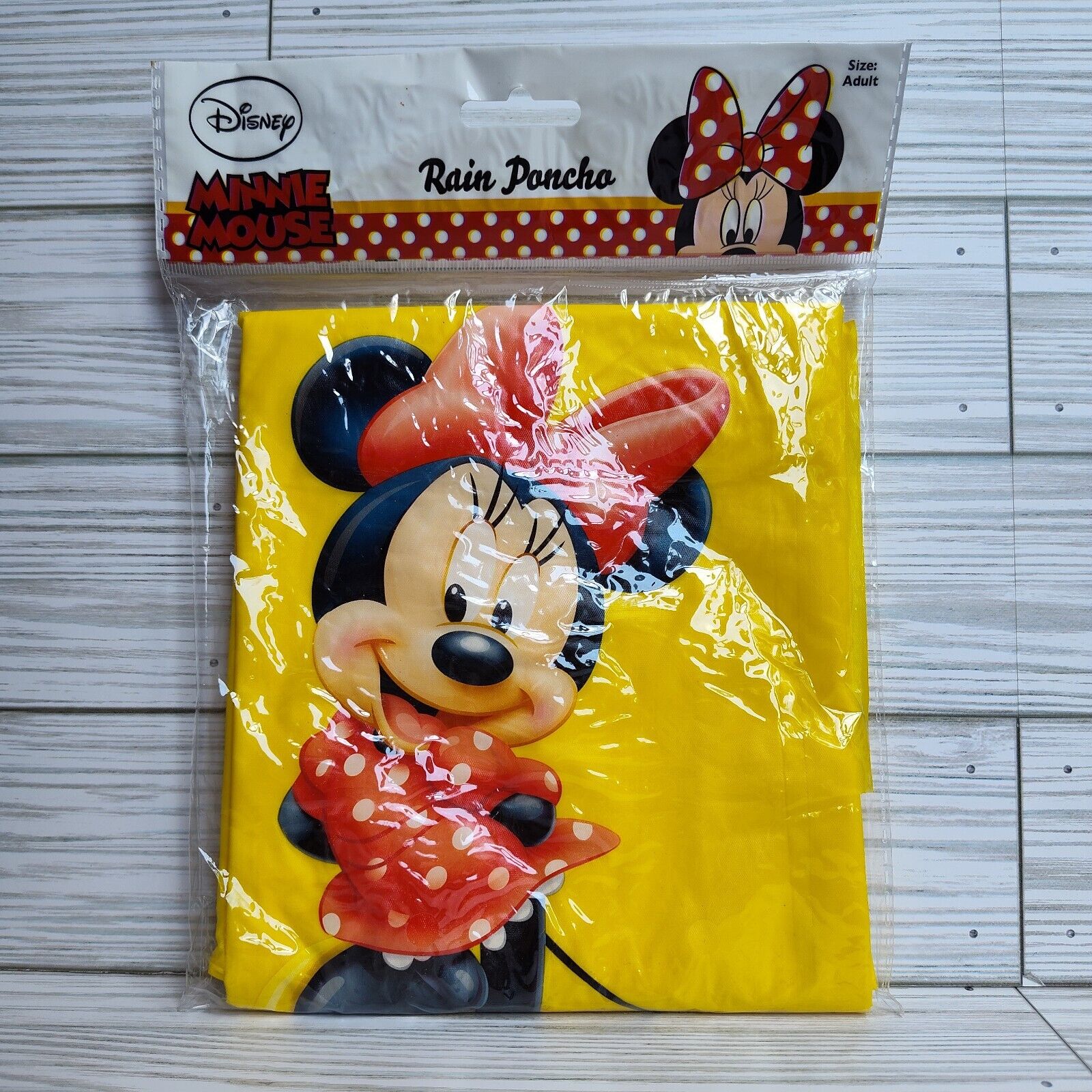 New Disney Minnie Mouse Rain Poncho Adult Size NRFP Factory Sealed Vinyl