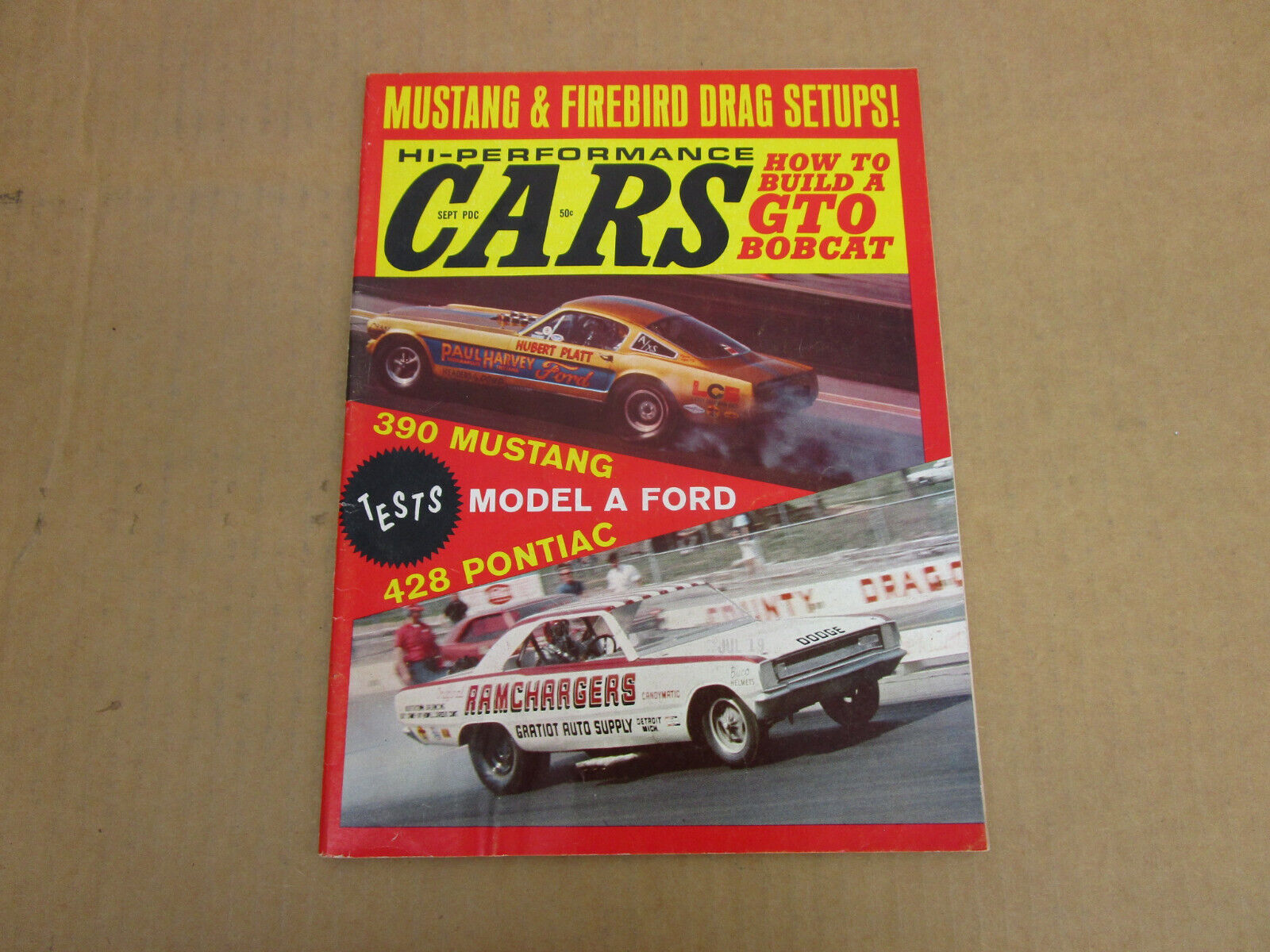 HI-PERFORMANCE CARS magazine September 1967 drag race muscle Mustang Pontiac