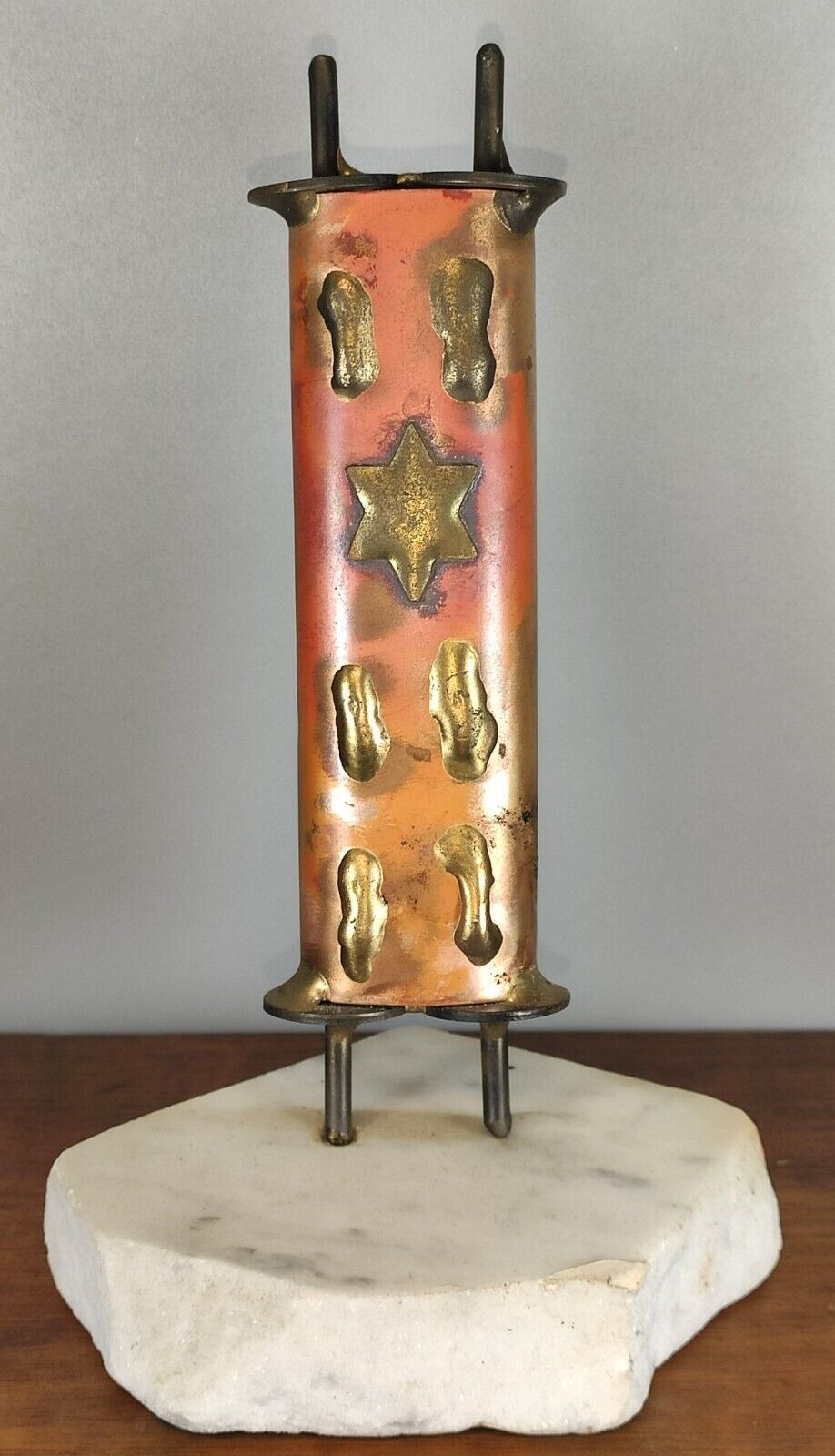 Vintage Gary Rosenthal Judaica TORAH STAR OF DAVID Sculpture Mixed Metals 7\