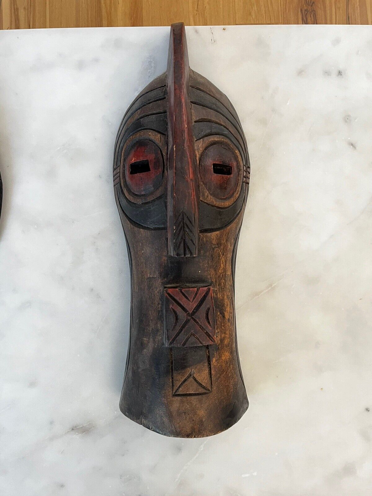 Vintage Wooden Ghana African Wall Mask Hand Carved