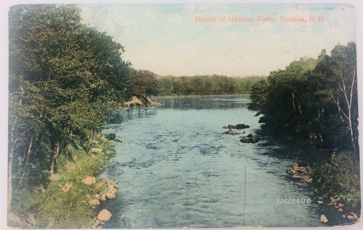 Vintage Nashua New Hampshire NH Mouth of the Nashua River Postcard 1907