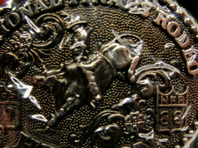 1988 National Final Rodeo Bull Riding Hesston Limited Kid Belt Buckle Cowboy NWT