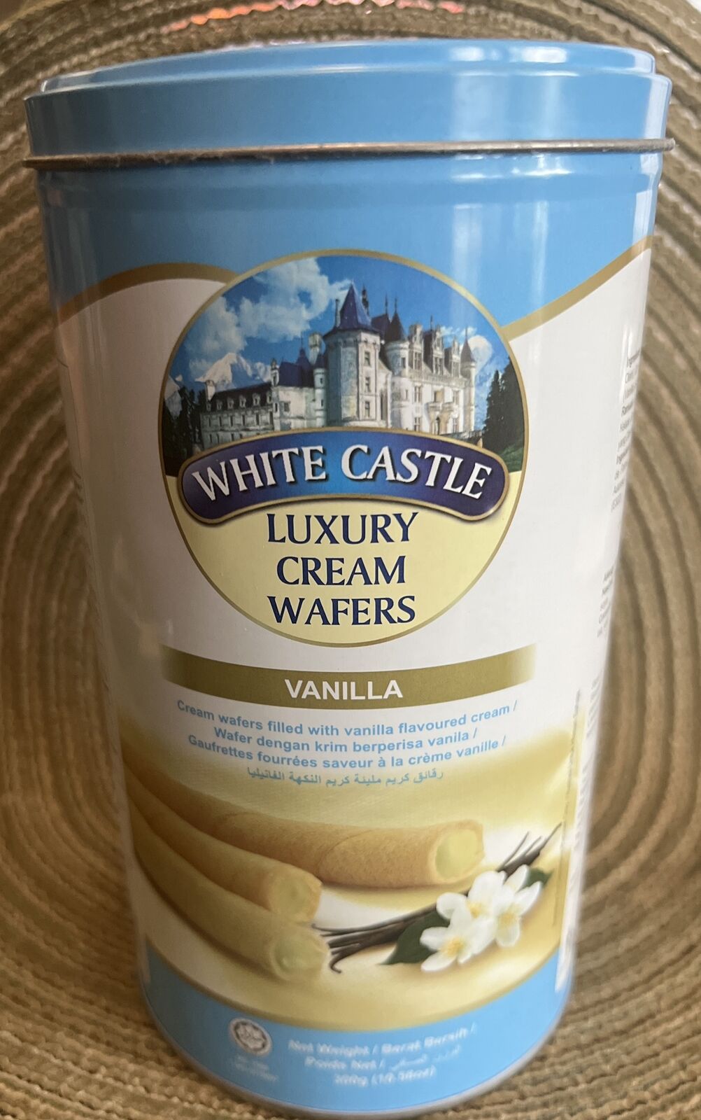 WHITE CASTLE Luxury Cream Wafers “Empty Tin”From Malaysia(Not Burger W. Castle)