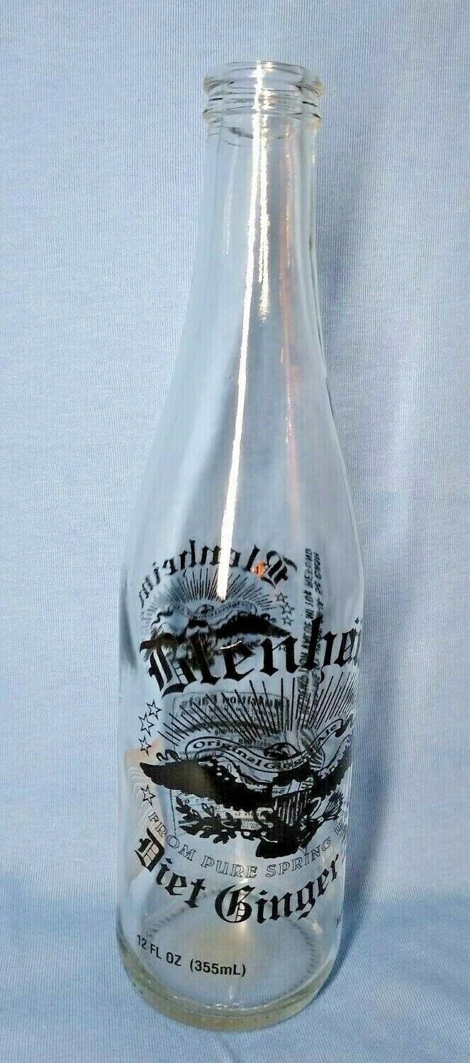 Blenheim Diet Ginger Ale empty bottle Clear/Black lettering. 12 oz. Fast Ship