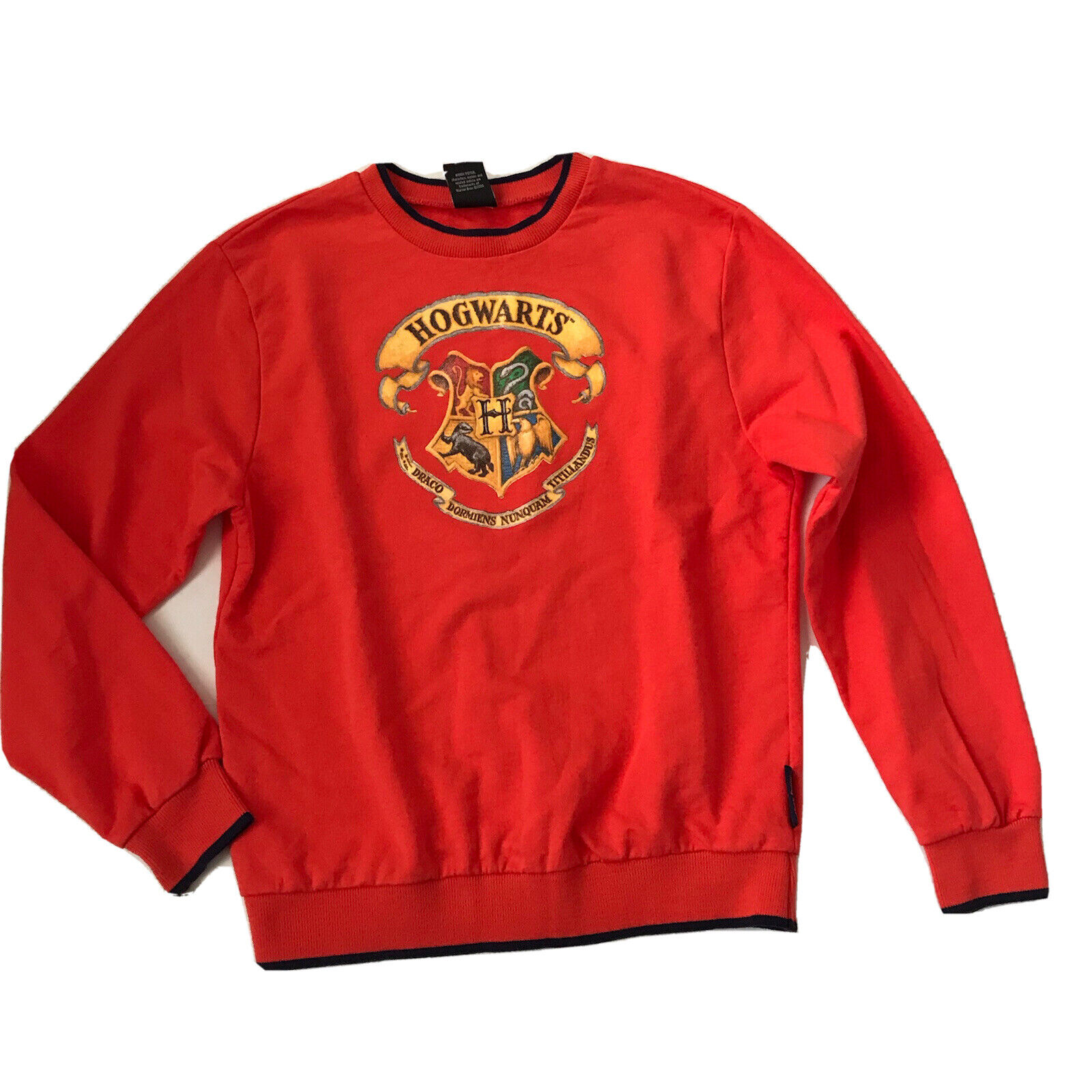 Vintage Y2K 2000s Harry Potter Hogwarts Crewneck Sweatshirt Orange Juniors Crest