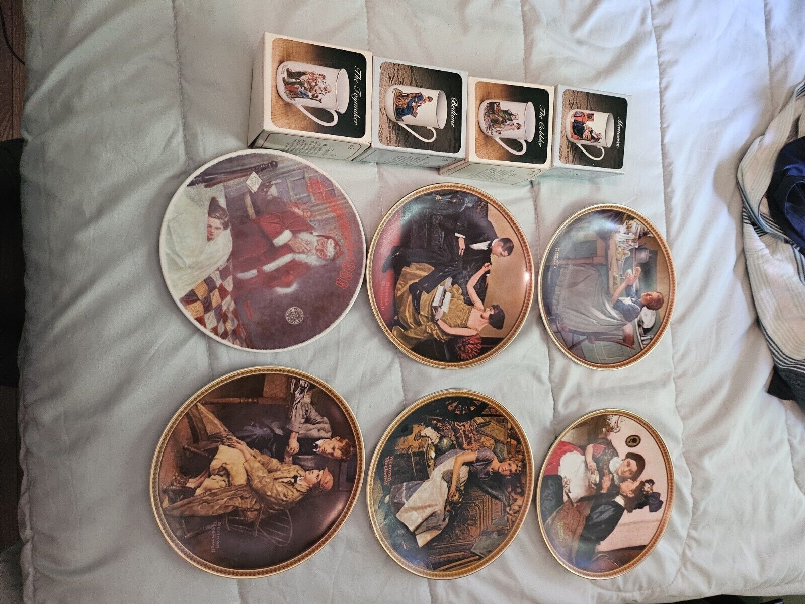 norman rockwell plates lot