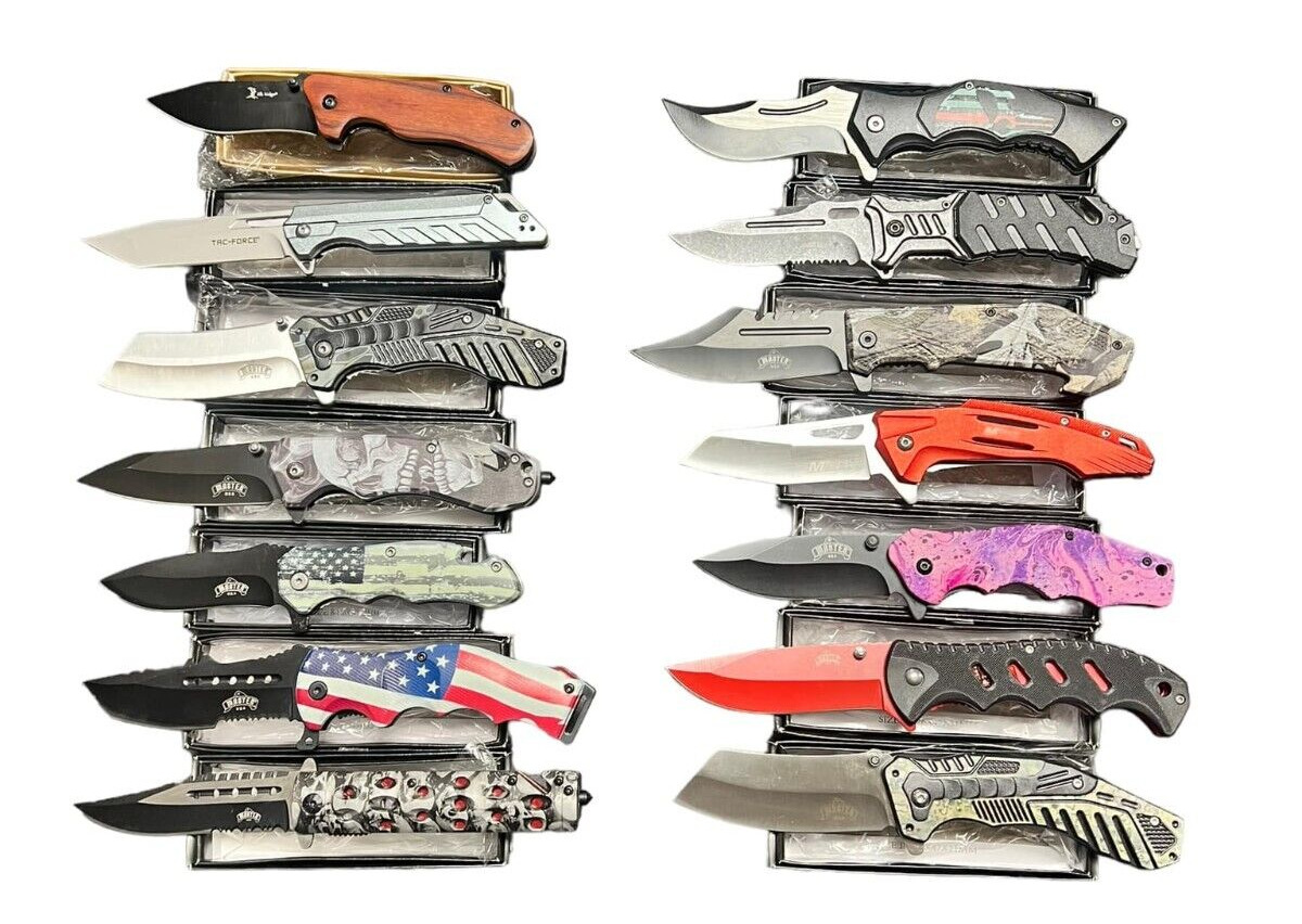 Wholesale Set of 14 Brand New Spring Assisted pocket Hunting knife
