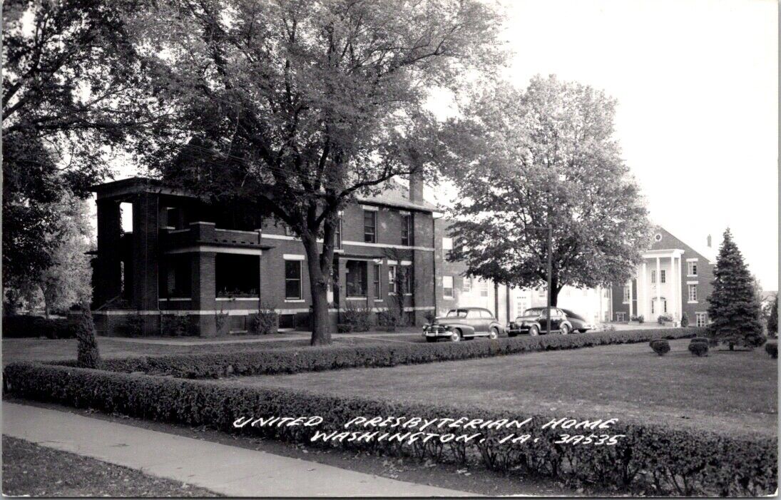 Real Photo Postcard United Presbyterian Home in Washington, Iowa
