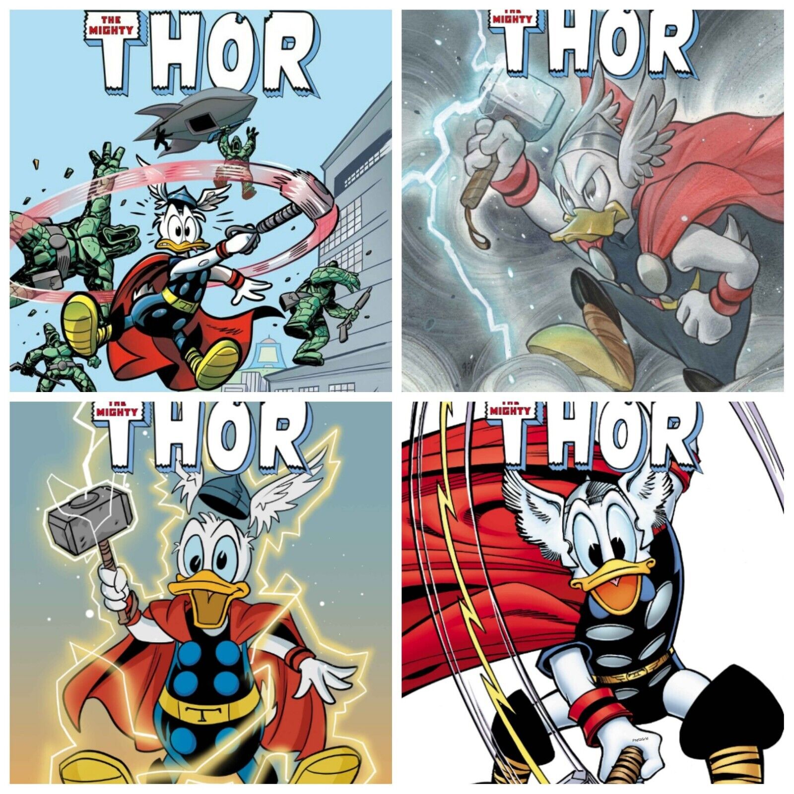 Marvel Disney Set Of 4 What If...? Donald Duck Became Thor #1 Noto  PRESALE 9/4
