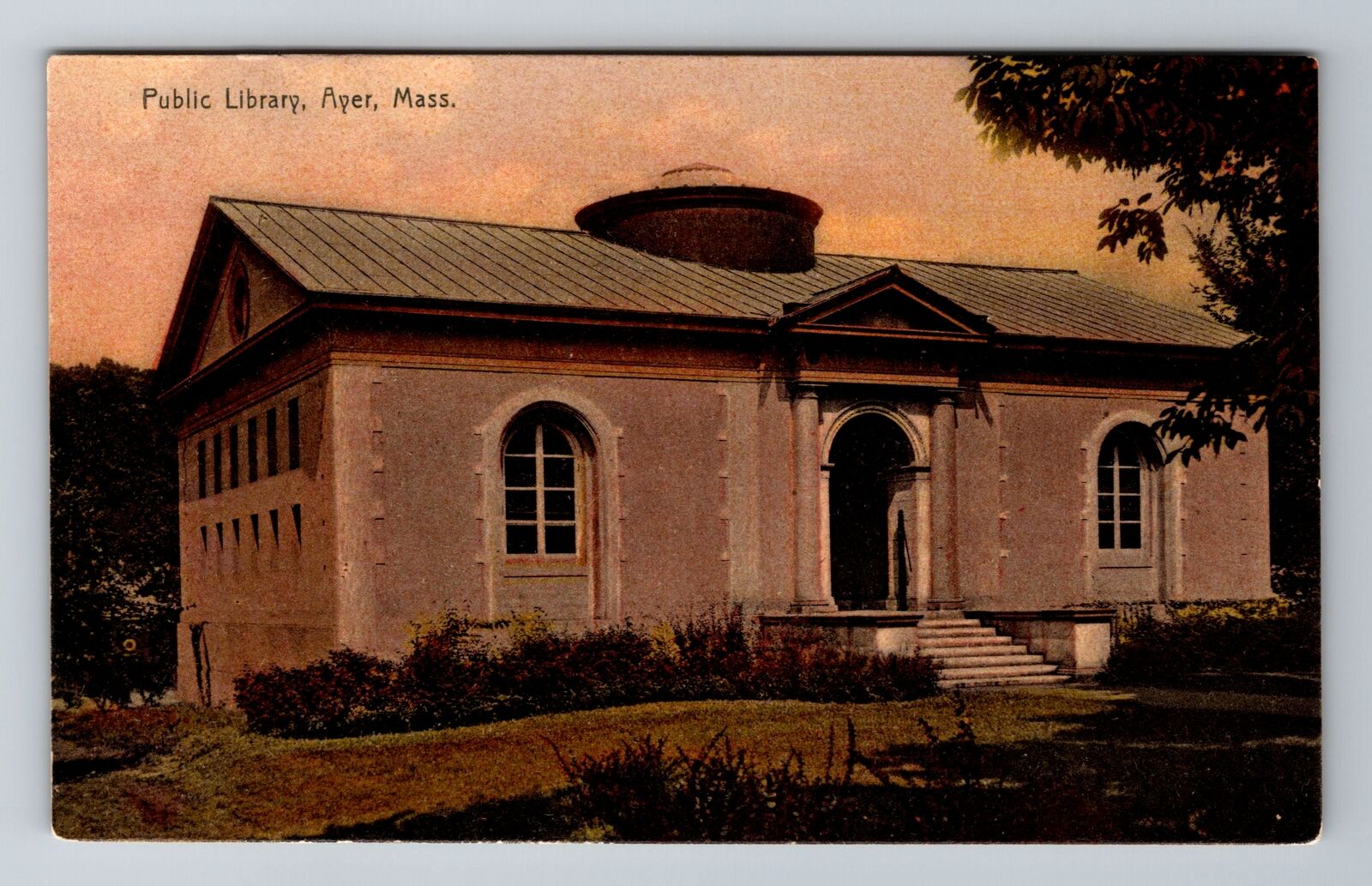 Ayer, MA-Massachusetts, Public Library Antique, Vintage Souvenir Postcard