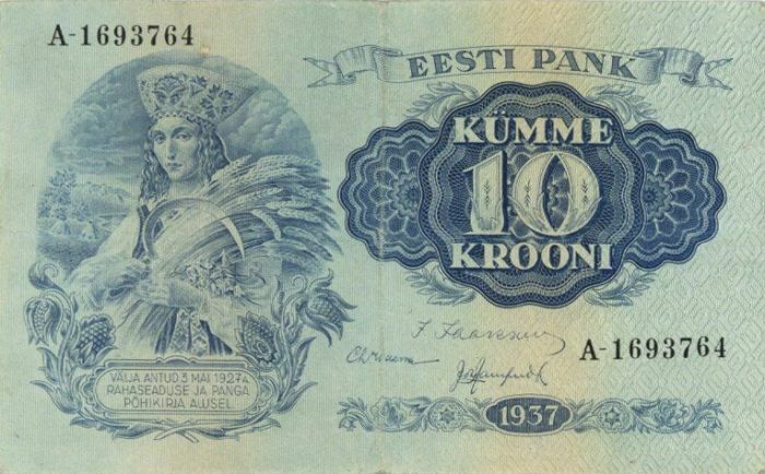 Estonia - 10 Krooni - P-63a - dated 1928- Foreign Paper Money - Paper Money - Fo