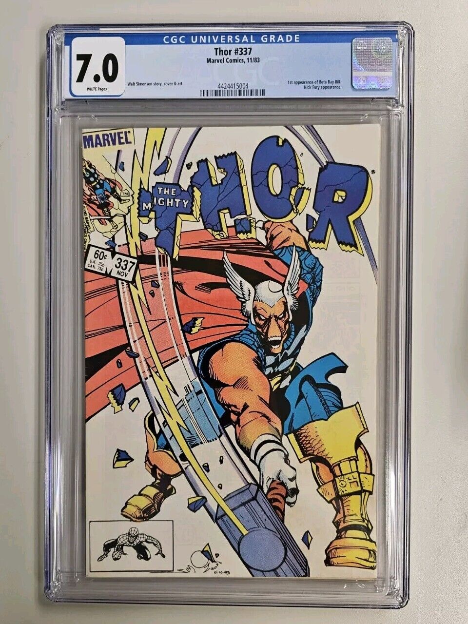 Thor #337 CGC 7.0 White 1st Appearance Beta Ray Bill - Marvel Comics