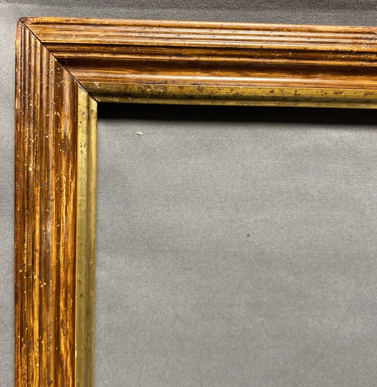 Antique Victorian Gesso Wood Frame Parcel Gilt Liner 22.5